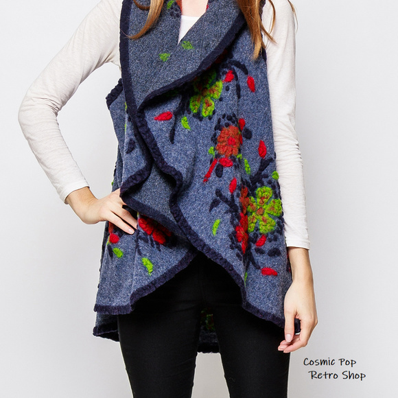 Incredible Embroidery Shawl Collar Vest ♥ Italy - Picture 4 of 8